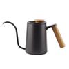 600 мл модный капельный кофейник из нержавеющей стали с ручкой и длинным носиком(черный)