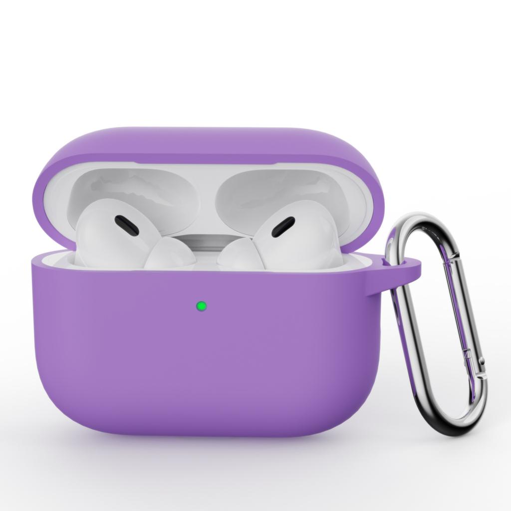 Solid color silicone one-piece earphone case for AirPods PRO1 Bluetooth earphone case with hook
