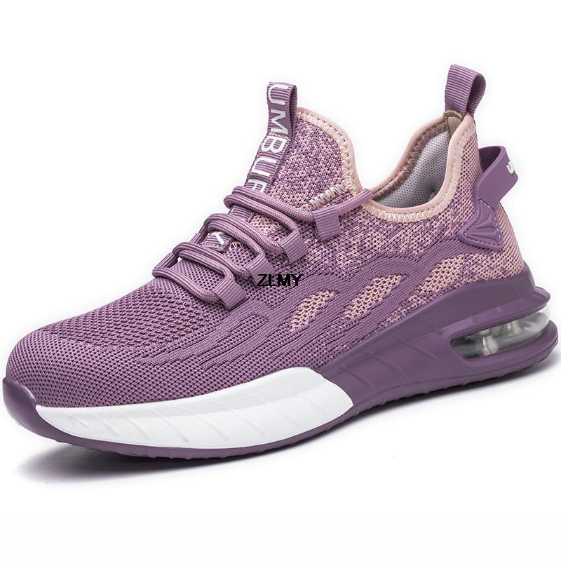 Модные новые мужские защитные ботинки со стальным носком, спортивные кроссовки на воздушной подушке, светоотражающие рабочие защитные ботинки, мужские рабочие ботинки с защитой от проколов, противоударные