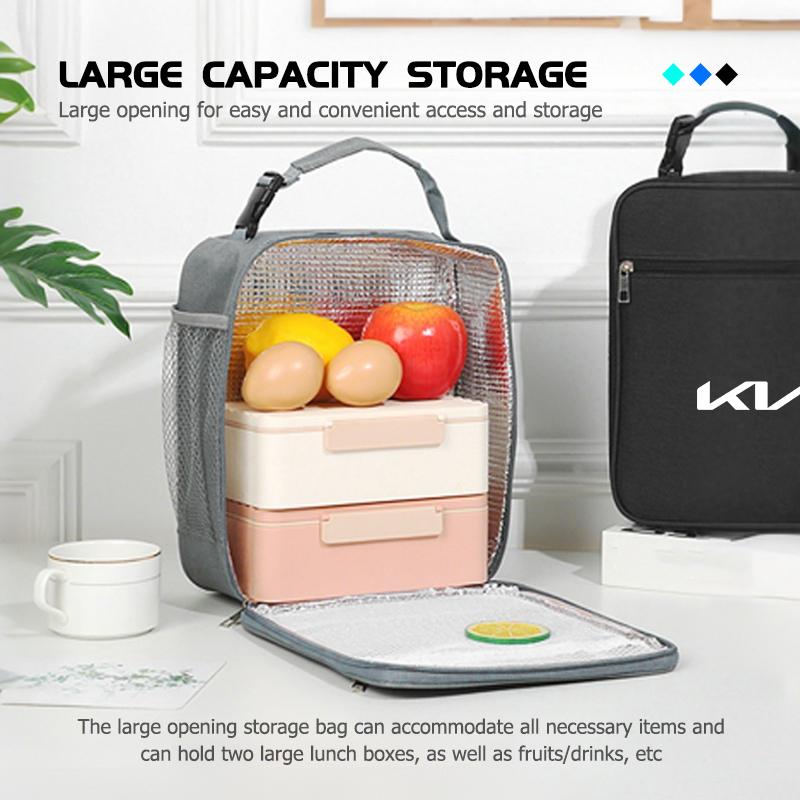 Universal Car Bento Insulated Lunch Thermal Bag Bento Handbag For KIA Rio K5 K2 Sportage Ceed Sorento Picanto Stinger Soul BO2