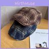 Retro Gingham Duckbill Cap Beret With Ventilation And Sun Protection For Women