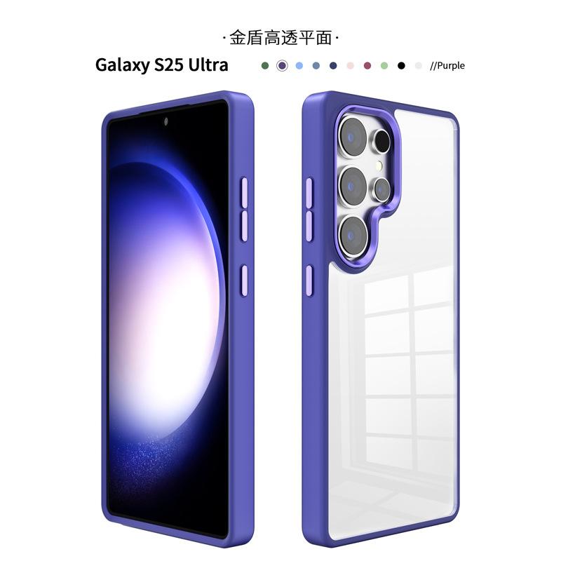 Применимо к чехлу для мобильного телефона Samsung s25 Amazon оптом прозрачный жесткий чехол противоударный s25plus металлический чехол с защитой линзы