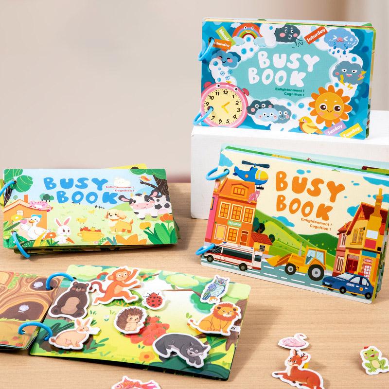 Детские игрушки Монтессори Тихая книга Моя первая развивающая книга Сделай сам Пазл Животные Цифры Игра на соответствие Обучающие игрушки для детей