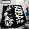 1PC ABBA Print Flannel Blanket, High quality Comfortable for All Seasons, Home Decor, Warmth and Comfort, Perfect for Christmas Gifts