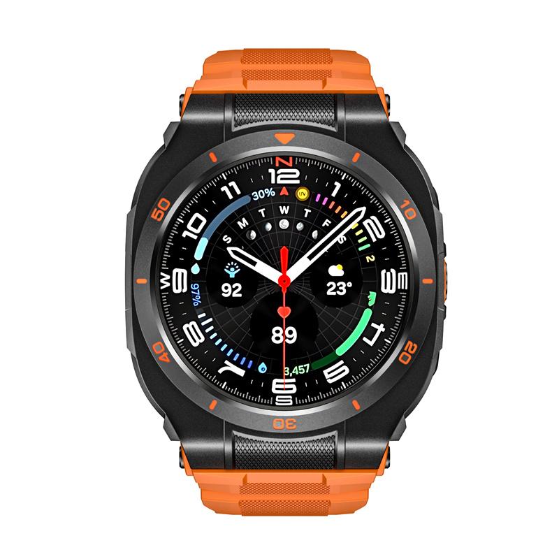 Металлический корпус+Ремешок для Samsung Galaxy Watch Ultra 47 мм Ремешок Силиконовый Дышащий Ремешок Запасной ремешок для Samsung Galaxy Ultra 2025/2024 Correa
