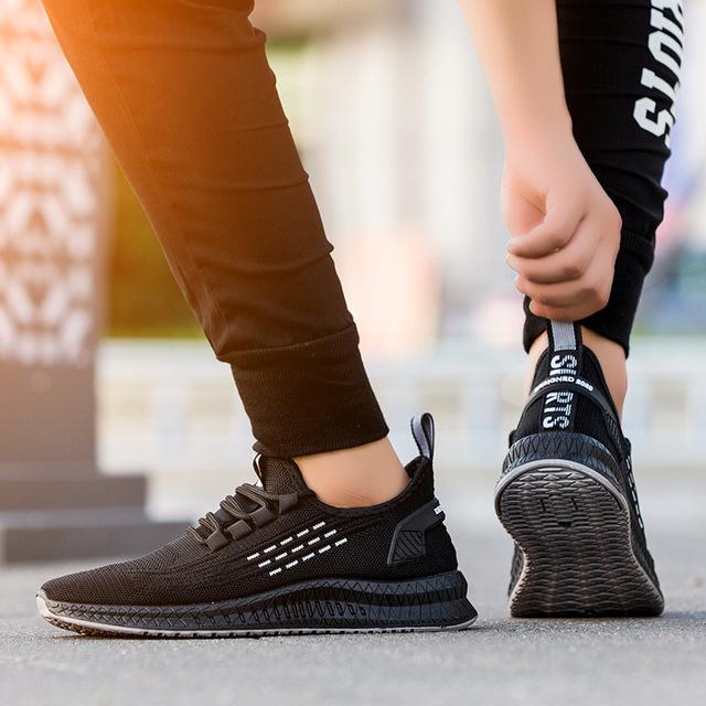 Мужская обувь Повседневная спортивная обувь Легкие кроссовки Fly Woven Driving Shoes Дышащие кроссовки