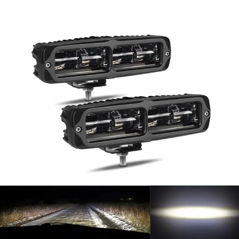 1/2 шт. Универсальный светодиодный прожектор для мотоцикла DC12-80V 6500K, белый свет, вспомогательная фара, рабочее освещение, противотуманные фары
