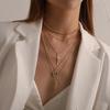 Multiple Layers Rose Cross Necklaces For Women Charm Gold Silver Chokers Necklace Boho Collares Female Jewelry