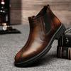 Новейшая мужская обувь, винтажные кожаные ботинки «Челси», мужские теплые зимние ботинки, мужские ботильоны без застежек, мужская повседневная обувь, мужская зимняя обувь