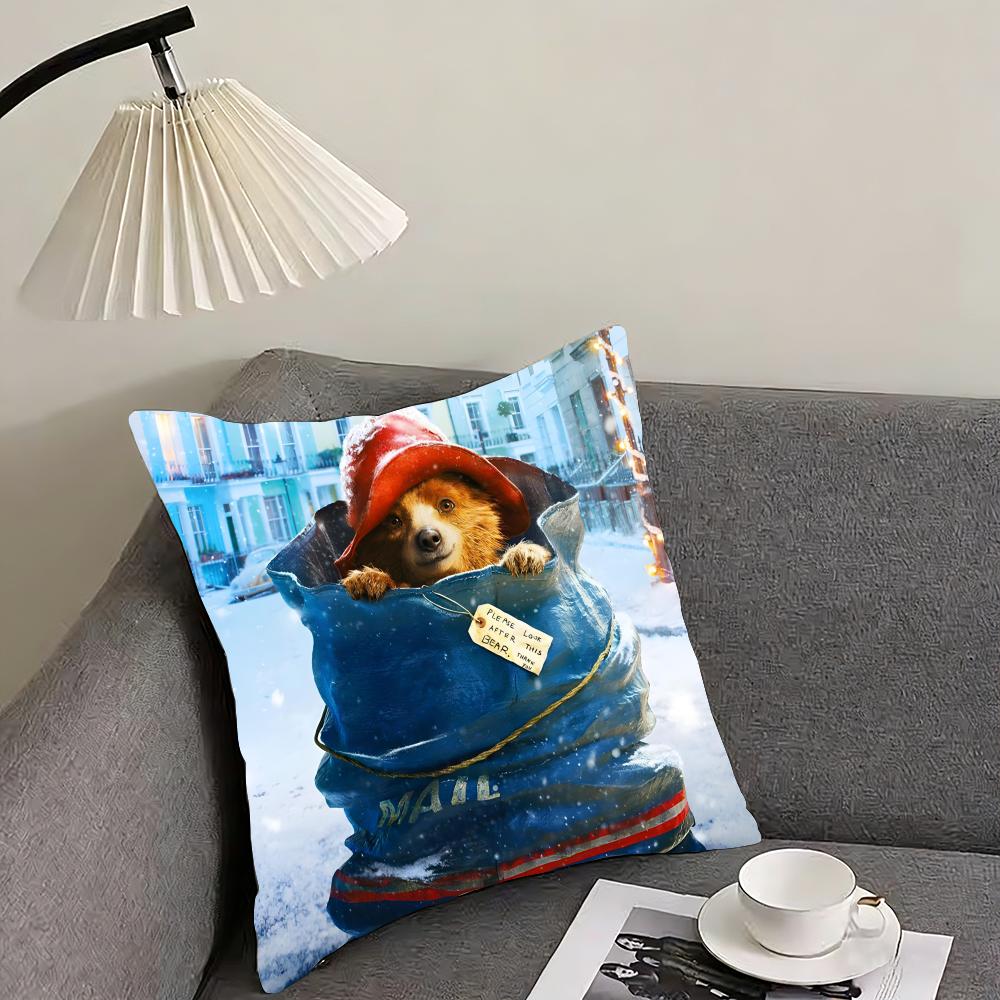 PPaddingtonS Bear Movie Cushion Cover Pillowcase Ultra Soft Skin Friendly Fabric Cloud Like Comfort Concealed Zipper