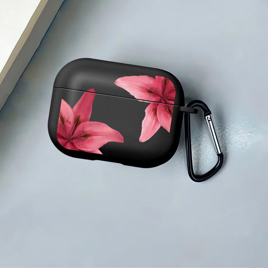 Чехол с узором из цветов красной лилии для Airpods Pro2 3 4 1 Pro3 Pro 2 Чехлы для наушников Обложка