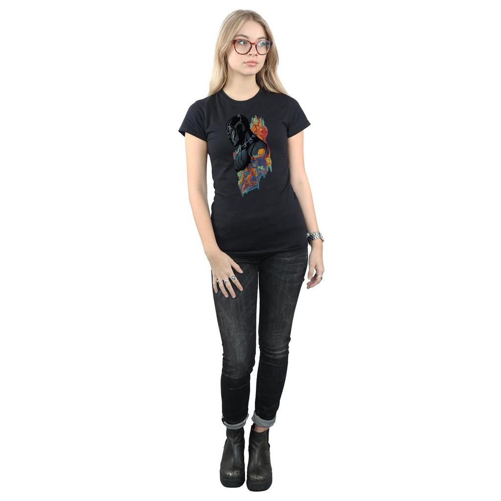 Marvel Womens/Ladies Black Panther Profile Cotton T-Shirt
