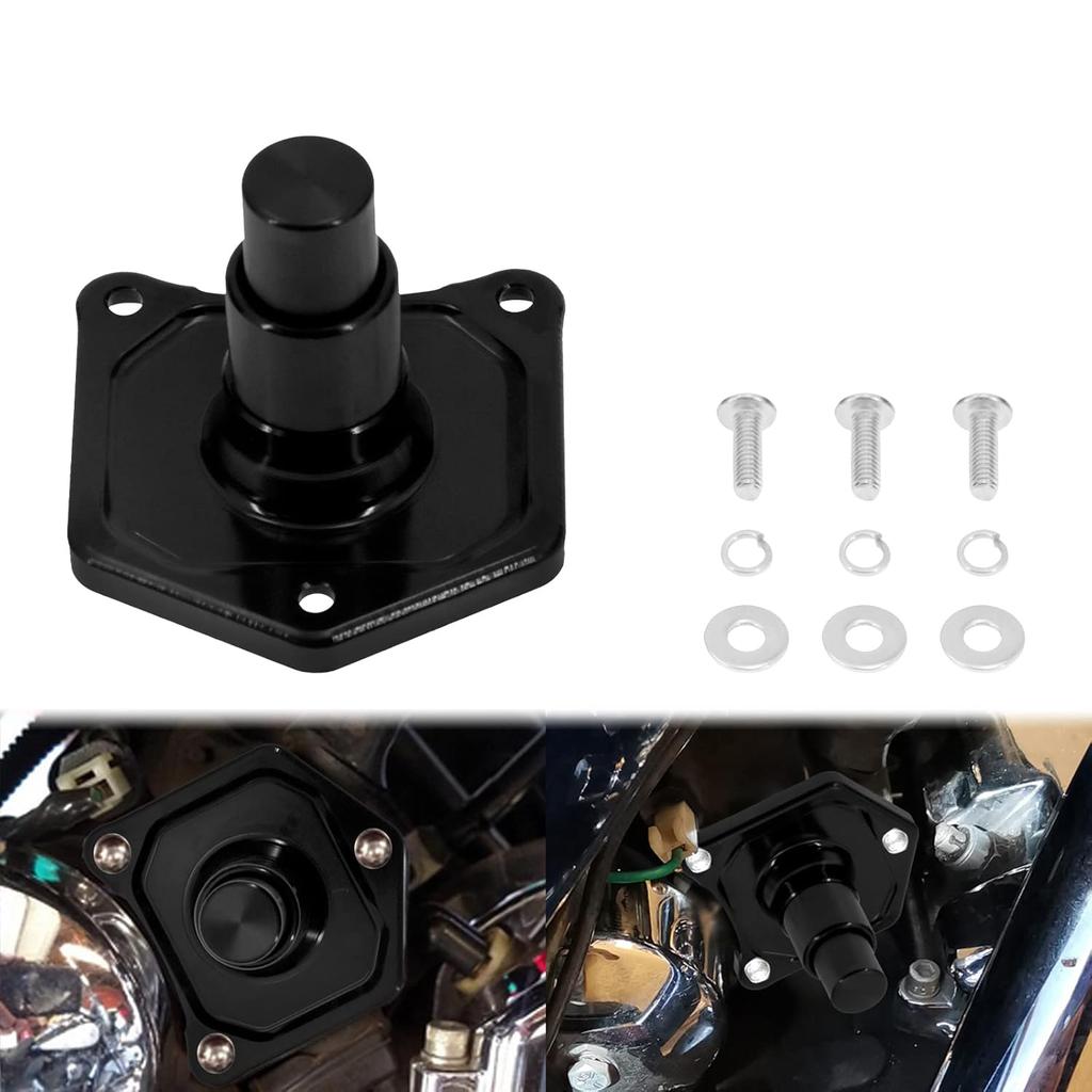 Motorcycle Solenoid Cover Push Starter Button Starter Button Cover Fit for Harley Dyna Street Bob Fat Bob Touring Electra Glide 1991-2017 (Chrome