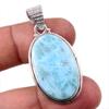 Natural Republic Larimar Gemstone 925 Solid Sterling Silver Pendant 1.75" W1I25