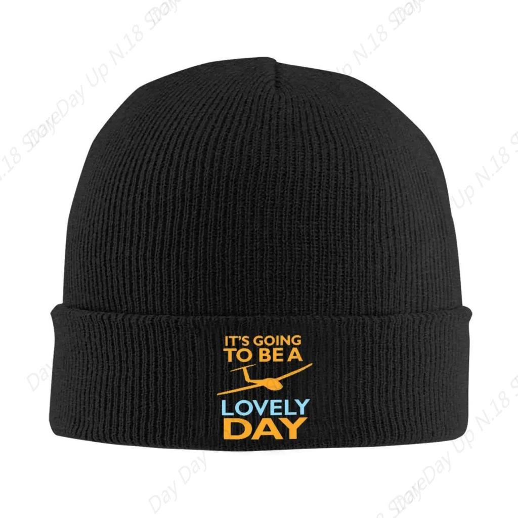 ItS Going To Be A Lovely Day Fun Sailplane Glider Design Warm Knitted Cap Hip Hop Bonnet Hat Autumn Winter Outdoor Beanies Hats