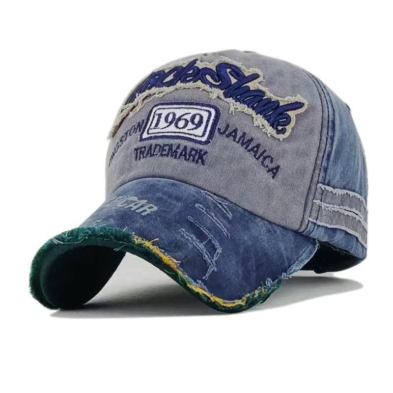 Мужская и женская бейсбольная кепка в стиле ретро, ​​стираная джинсовая шляпа со старым утиным языком, весенне-осенняя шляпа от солнца для отдыха, мужская модная шляпа с солнцезащитным козырьком