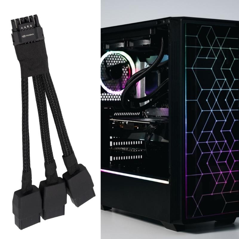 Мощный 600 Вт PCIe 3x 8-контактный female - 16-контактный кабель питания видеокарты 12VHPW для игровых сборок ПК