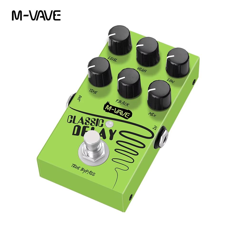 Педаль эффектов для гитары M-vave Classic Delay | Чисто аналоговая схема, задержка 600 мс, True Bypass для живых выступлений/студийных выступлений/записи