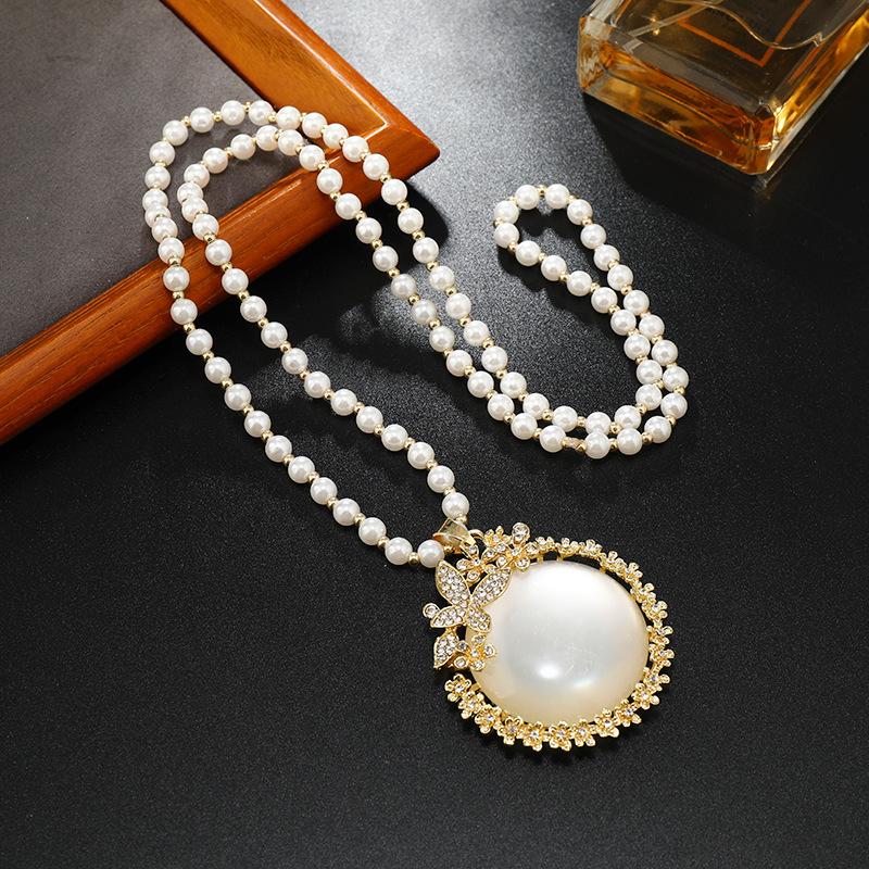 Длинное и изысканное колье, хрустальный кулон, цепочка для свитера, высококачественное и универсальное колье, простые и высококачественные аксессуары для цепочки для свитера.