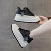 Fashion 2025 New 6.5cm Lace-up Genuine Leather Flat Platform Sneaker Increase Shoes Woman High Top Short Boots Spell Color Trend Shoes