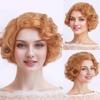 Синтетический блонд парик короткий кудрявый парик для женщин натуральная пушистая прическа женский костюм для косплея Хэллоуин вечеринка использование