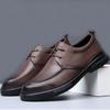 Genuine Leather Shoes Men Business Style Cow Leather Mens Derbys Shoes Flat Brand Male Footwear Black Brown