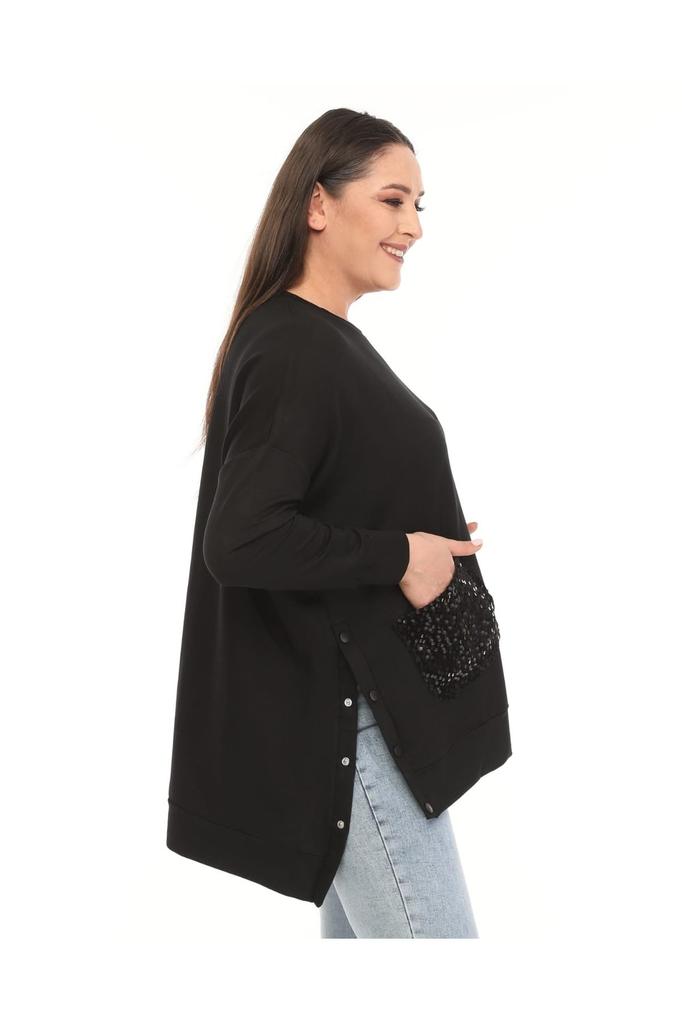 Женская стильная толстовка большого размера, толстовка большого размера с двумя нитками, расшитая блестками