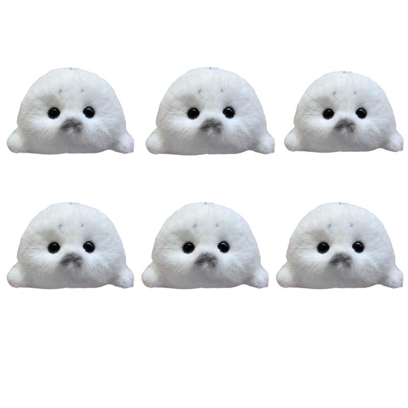 Cute Seal Plush Keychain Soft Kawaii Seal Plushies Animal Pendant Fashion Stuffed Doll Keyring Car Key Accessories Car Ornaments