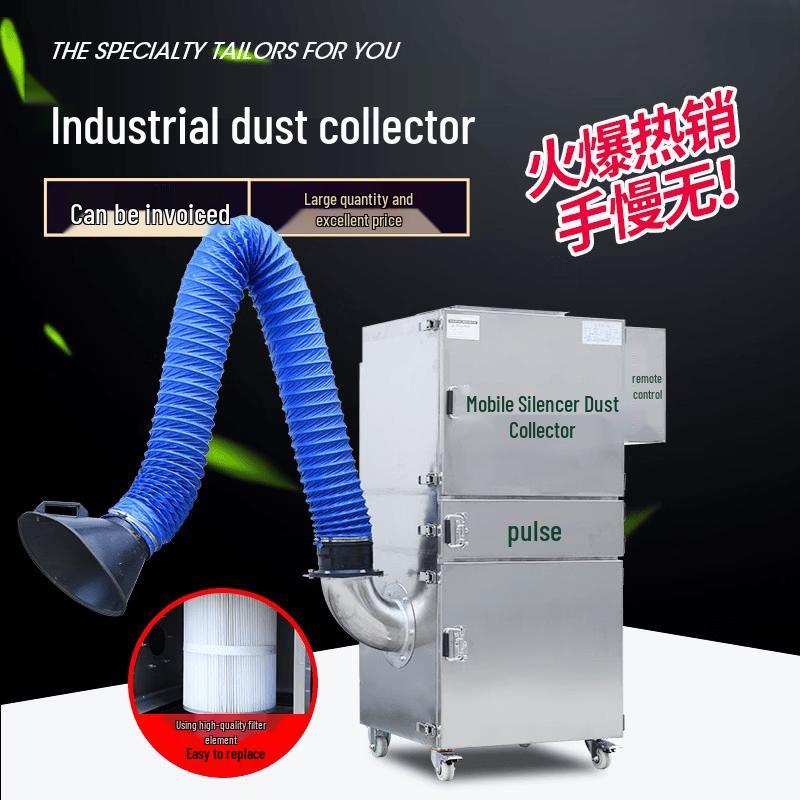 Rongyu 2.2KW Stainless Steel Pulse Cartridge Dust Collector for Grinding