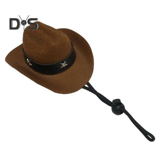 Шляпа ковбоя для питомца, регулируемый мини-костюм ковбоя с ремешком на подбородке для вечеринок на Хэллоуин, Рождество