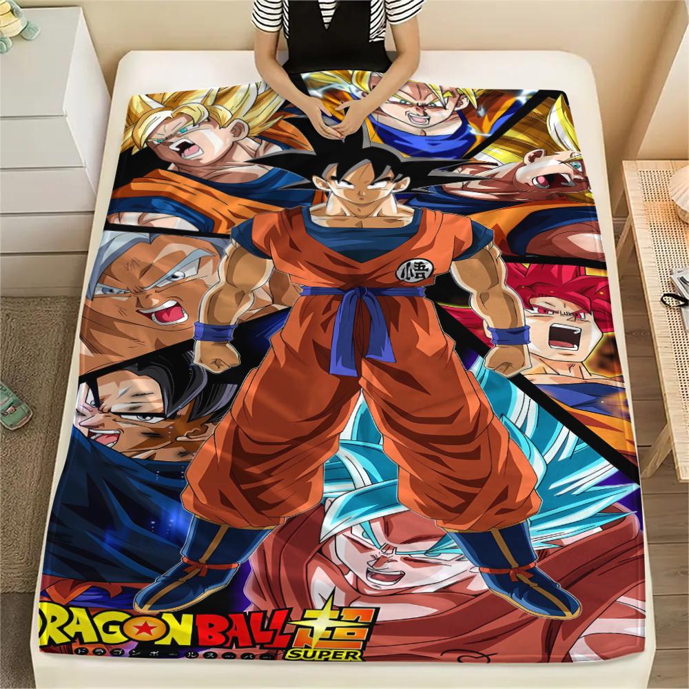 Фланелевое одеяло с принтом персонажей Dragon Ball, Высококачественное, Удобное для всех сезонов, Декор для дома, Тепло и уют, Идеально для рождественских подарков