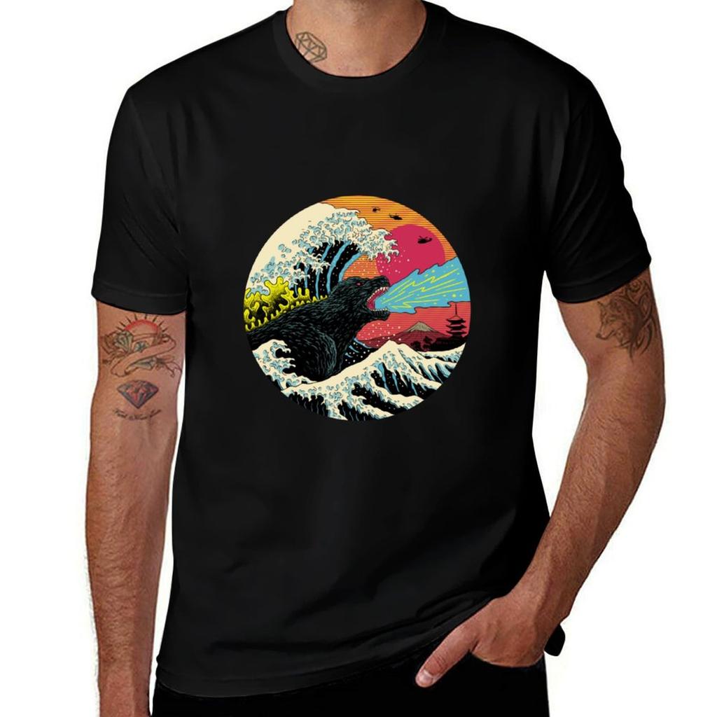 Art 90s Hokusai Kaiju Tshirt Lightweight Hiking Tshirt
