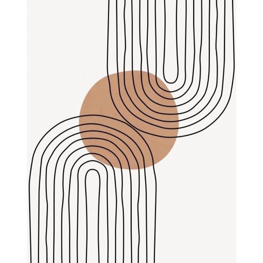 Mid Century Modern Boho Chic Poster Vintage Abstract Beige Line Art Print Canvas Painting Wall Art Trendy Living Room Home De