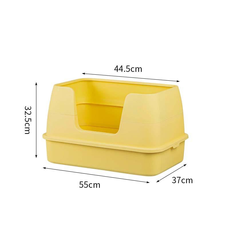 Large Semi-Enclosed Cat Litter Box, Foldable & Thickened Anti-Leak Litter Tray with High Sides, Splash-Proof Cat Toilet Pet Supplies