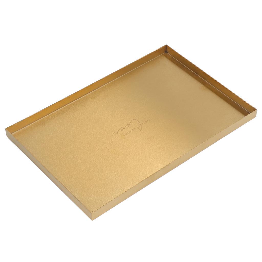 Modern Metal Gold Plate Rectangle Storage Tray Cosmetic Jewelry Display Stainless Steel Tray