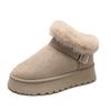 European and American Thick-soled Snow Boots for Women's Winter Large-size Metal Buckle with Fleece Surface and Small Cotton Shoes.