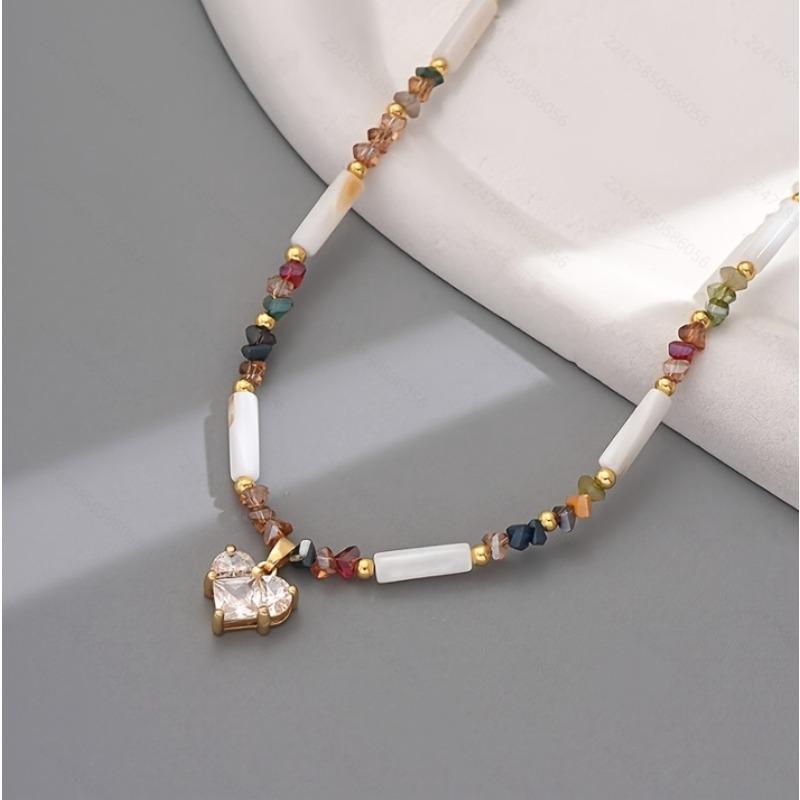 Бохо Элегантное Необычное Ожерелье-цепочка из искусственного жемчуга с подвеской в виде сердца, чокер для девочек, украшение для отпуска, вечеринки, подарок