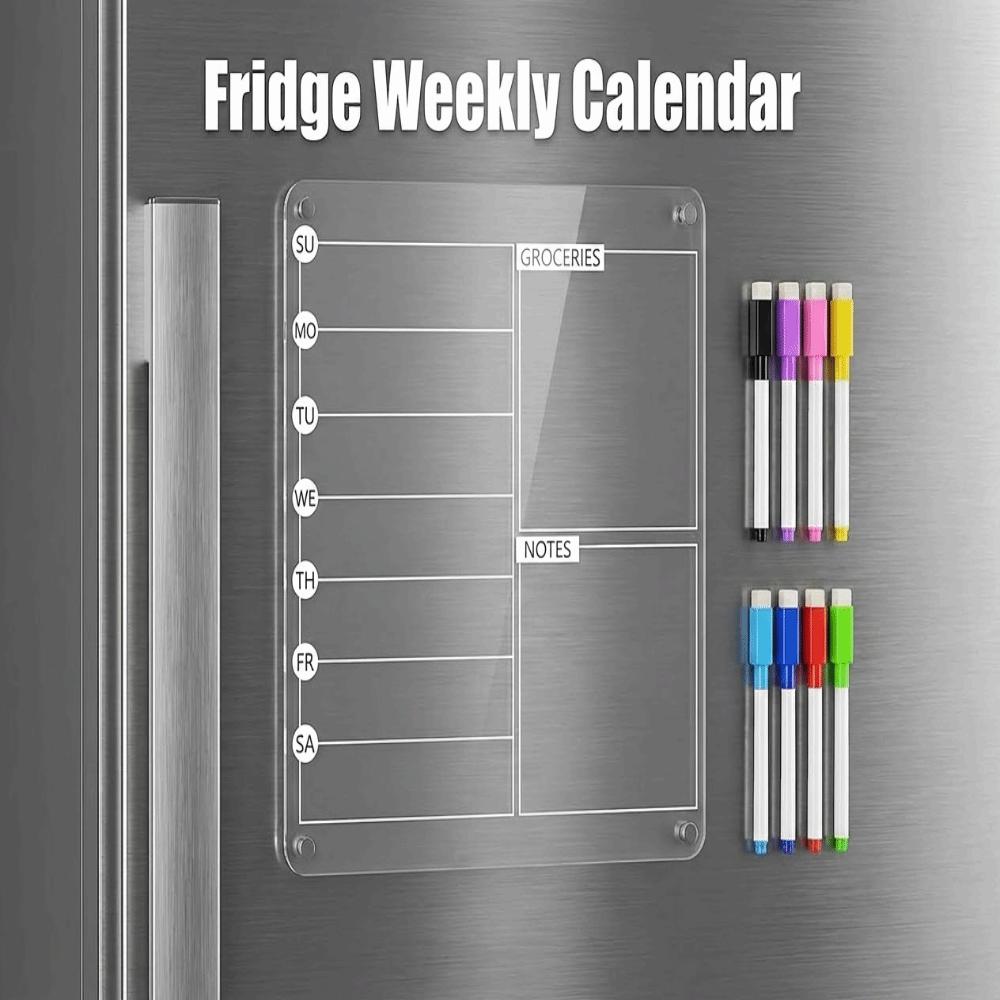 Transparent Magnetic Acrylic Weekly Planner Reusable Planning Note Board  School