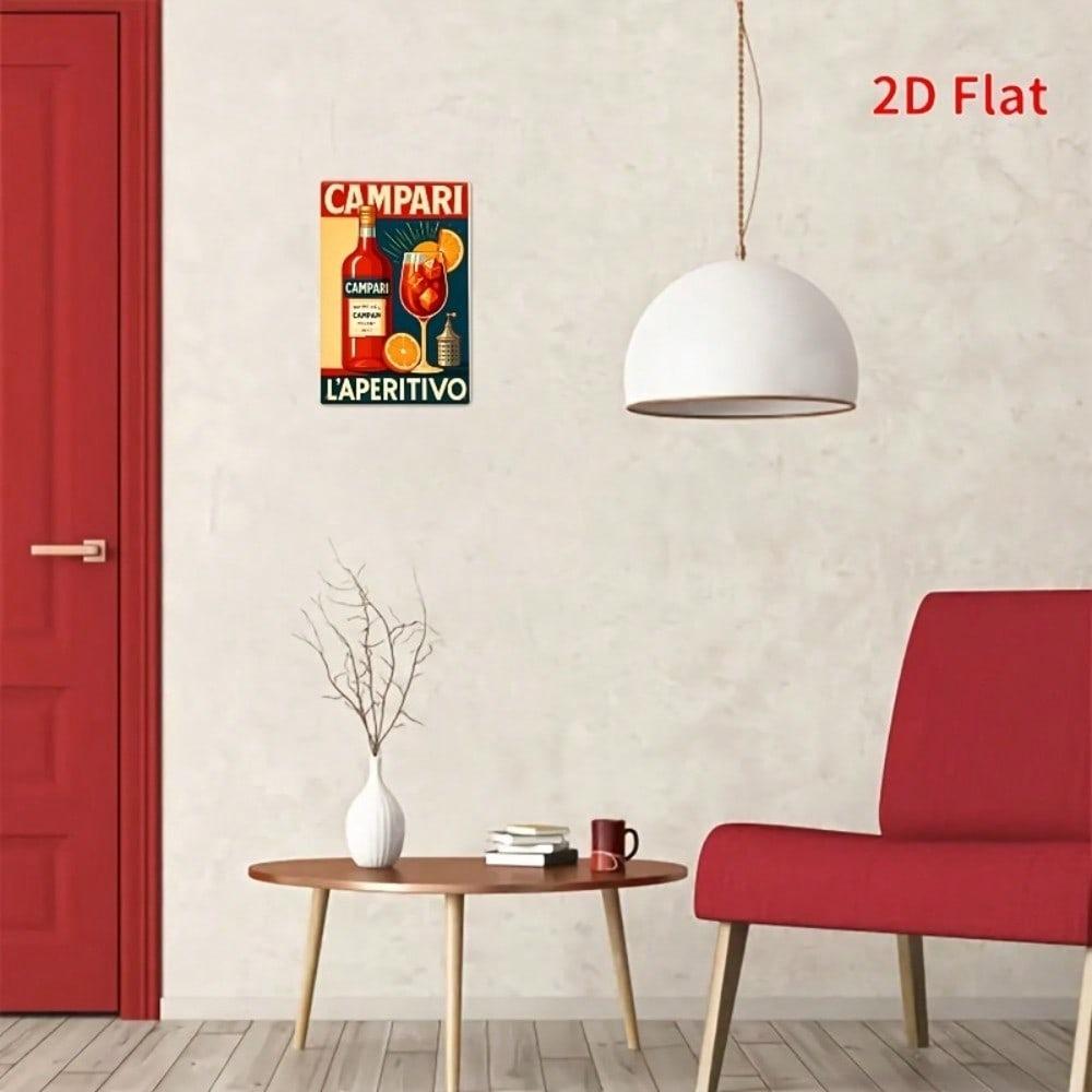 Винтажная металлическая жестяная вывеска Campari 8x12 дюймов Ретро Декор для бара Настенное искусство