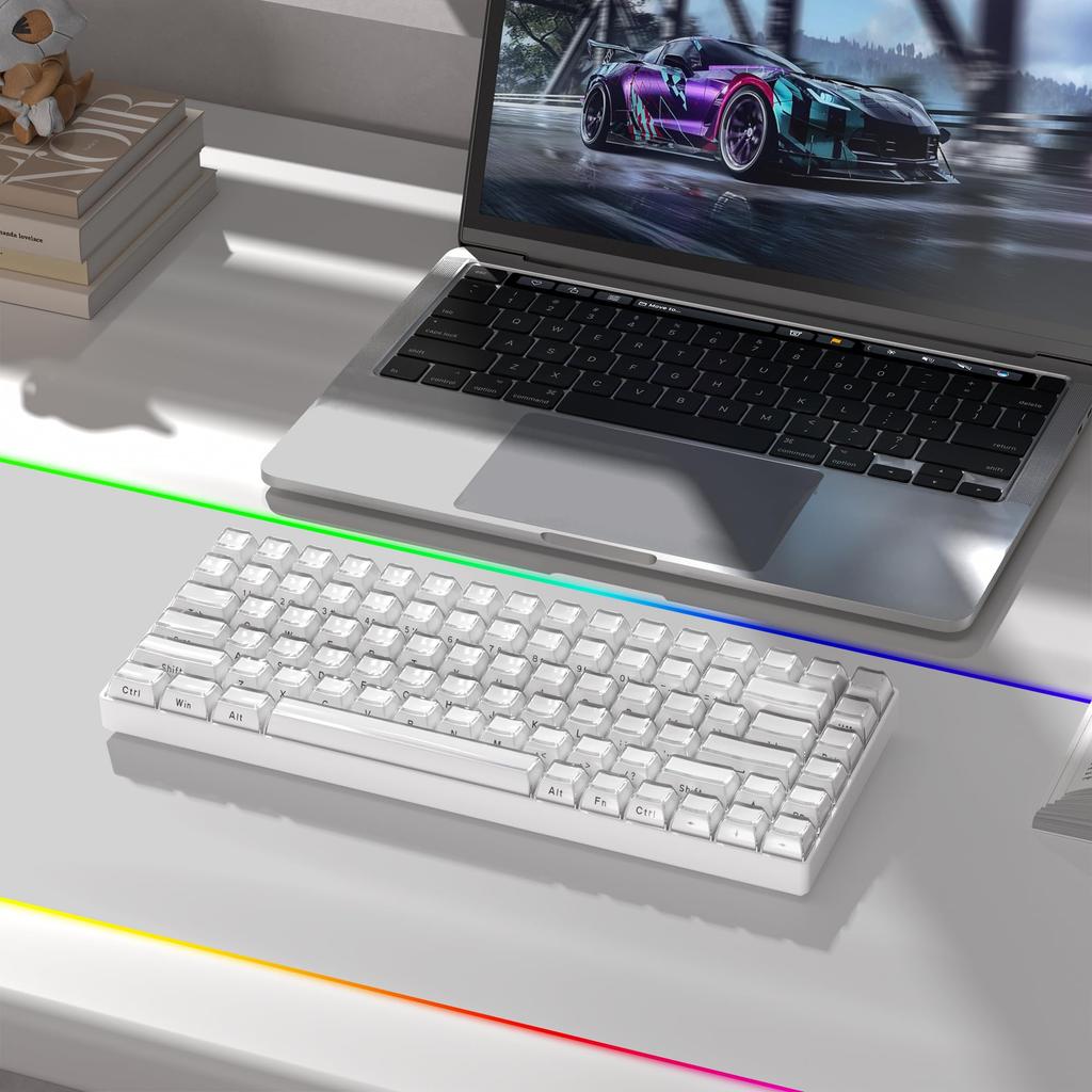 113-Key Crystal Clear Keycaps with Letter Side Engraving, OEM Profile, 113-Key Custom for 6168848798100 Cherry Gateron MX Switch Mechanical