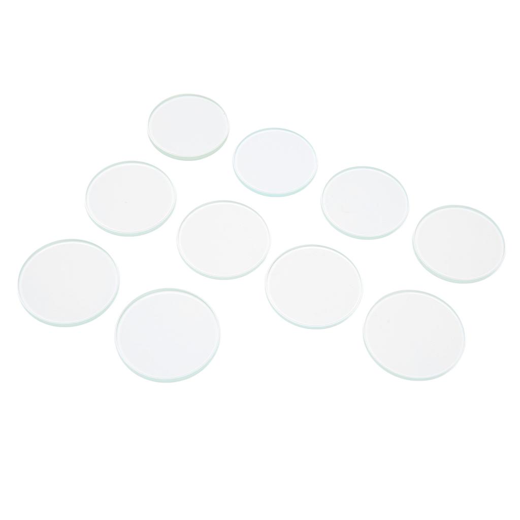 10pcs 30.5‑35mm Round Flat Watch Crystal Lens Watch Glass Replacement Accessories