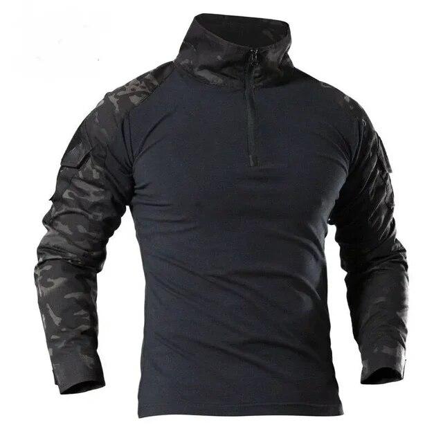 Men's Outdoor Tactical Hiking T-Shirts,Military Army Camouflage Long Sleeve Hunting Climbing Shirt,Male Breathable Sport Clothes