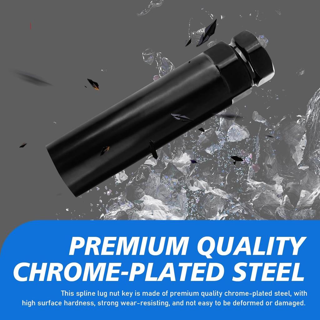 7 Spline Lug Nut Socket, Wheel Lug Nut Key, Locking Lug Nut Removal Tool, Fuel Rim Lug Nut Lock Removal for 19 mm(3/4 Inch)&21 mm(13/16 Inch),