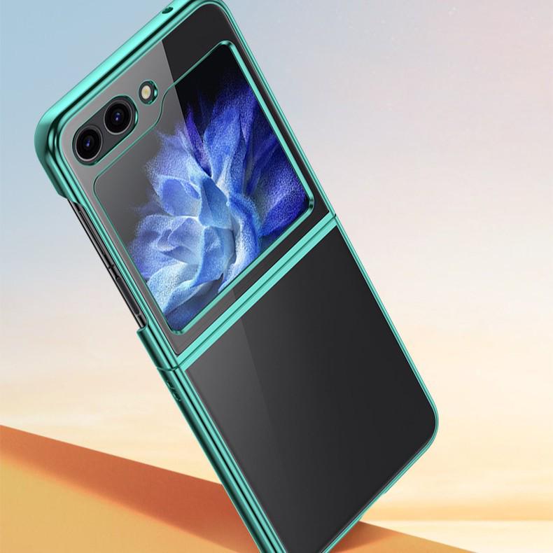 Чехол для телефона Samsung Z Flip - Двухсекционный, Прозрачный, Гальванизированный, Ультратонкий, Ударопрочный, для Моделей 5/6/7, Защита экрана.