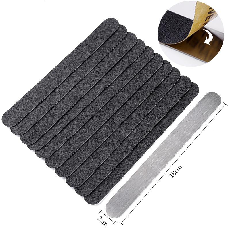 Straight Replacement Nail File 100/180/240 Grey Black Removable SandPaper With Stainless Steel Handle Metal Sanding Nail Files