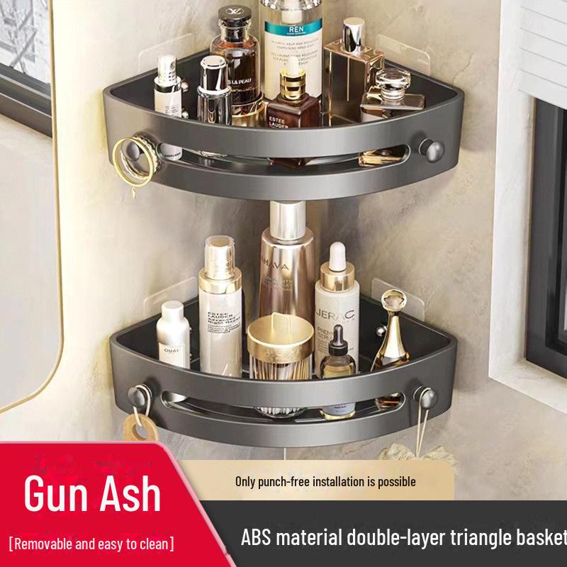 Gao Wenhai Punch-Free Wall-Mounted Bathroom Rack - Triangular Storage Basket