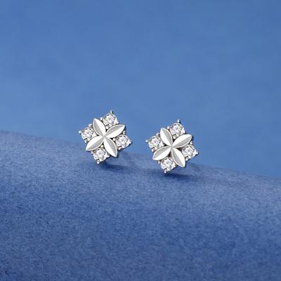 Серьги-гвоздики в форме цветка из серебра 925 пробы, легкие, роскошные, мини-серьги в форме четырехлистного клевера, серьги Tide Brand Niche Ins Rhombus