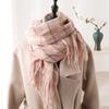 2024 Autumn And Winter Imitation Cashmere Scarf Solid Color Fashionable Versatile Warm Shawl Tassel Scarf