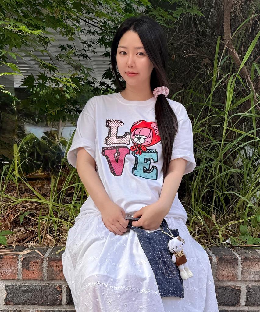 BERNI Dot Heart Love Short Sleeve T-Shirt (White)