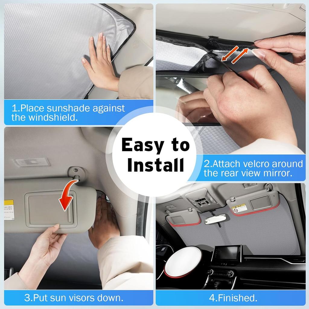 Windshield Sun Shade for Toyota Corolla 2019-2024, Upgraded Heat Insulation Front Window Cover for Toyota Corolla Accessories, Windshield Shade for